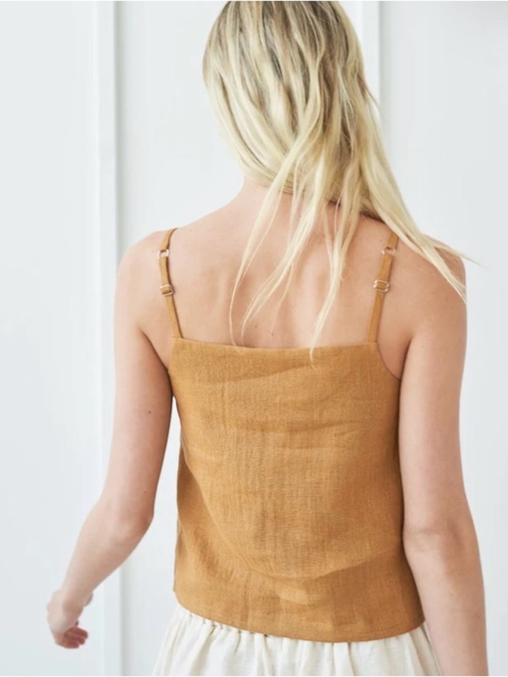 Handmade Linen Studios Light Blue Linen Tank - Picture 7 of 7